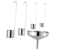 VINTORKY Mestoli da Cucina in Acciaio Inossidabile con Imbuto per Vino Olio Salse e Trasferimento Liquidi Cucchiaio Dosatore per Cucina Facile da Usare e Conservare