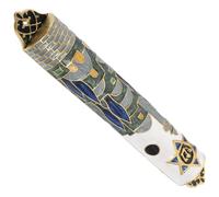 VINTORKY Mezuzah in Metallo Scrittura retrò, Ornamento Religioso Ebraico per Porta D’Ingresso, Decorazione Vintage Artigianale Simboli Mezuzah e Benedizione la Casa