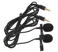 VINTORKY Microfono Lavalier Clip-on 3.5mm Nero 2 Pezzi per Registrare Vlogging e Meeting Cavo e Materiale Aps senza Batteria