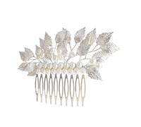 VINTORKY Pettine Da Sposa Con Perle e Foglie Barocche Accessorio Elegante Per Matrimonio Per Cerimonie e Festività Decorazione Per Donne e Ragazze