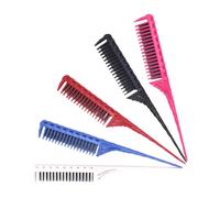 VINTORKY Pettine per Acconciature 5 Pezzi in Plastica Denti a Doppia Altezza per Uso Professionale e Famiglia, per Districare e Stimolare la Circolazione del Capelluto Colore Casuale