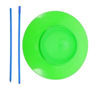 VINTORKY Piatti da Giocoleria e Facile da Imparare con Bastoncini in Plastica Verde Rotazione Fluida per Allenamento di Abilità e Spettacoli Circensi
