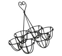 VINTORKY Portauova Creativo a Sei Fori in Ferro Nero Portauova Tote Tipo Borsa Pratico e Robusto per Cucina e Mensa Vassoio Espositivo Facile da Trasportare per Uso Domestico e Regalo