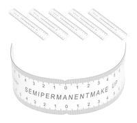 VINTORKY Righello per Sopracciglia in Plastica Pvc Trasparente 6 Pezzi, Strumento di Misurazione Flessibile per Mappatura Sopracciglia, Stencil per Modellatura Trucco, Adatto a Tatuaggi