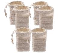 VINTORKY Sacchetti Porta Sapone Salvasapone in Rete Bio 6 Pezzi 9x14 Cm Perla in Legno Bianco Schiumogeni Portatili Per Bagno e Viaggi Per Tutta La Famiglia