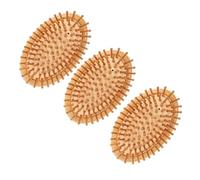 VINTORKY Set 3 Pezzi Spazzola per Massaggio del Cuoio Capelluto in Bambù senza Manico, Pettine Districante per Chioma, Design Elegante, per Cura dei Chioma e Viaggi