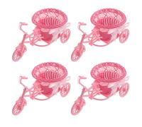 VINTORKY Set 4 Pezzi Cestini Intrecciati Vintage in Plastico Rosa, Portatile e Facile da Installare, per attività Comunitarie Come Centrotavola Decorativo