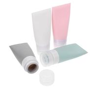 VINTORKY Set 4 Pezzi Contenitori da Viaggio in Silicone 60ml Bottiglie Riutilizzabili Leggere Facili da Trasportare per Shampoo e Lozione in Viaggio