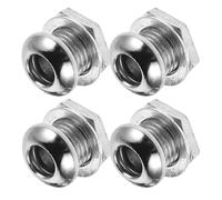 VINTORKY Set 4 Viti di Sfiato Aria per Rullante in Acciaio con Guarnizioni e Dadi, Compatibili e Stabili, Accessori per Sistema di Ventilazione Tamburo Argento