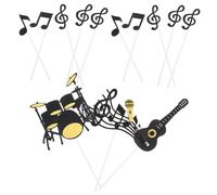 VINTORKY Set 40 Pezzi Topper per Torte Note Musicali in Carta, Cinque Design Diversi, Ideale per Feste di Compleanno e Amanti della Musica
