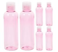 VINTORKY Set 6 Bottiglie da Viaggio 100ml in Pet e Pp Tappo a Farfalla, Design Portatile per Lozione, Shampoo e Gel Doccia, per Viaggi