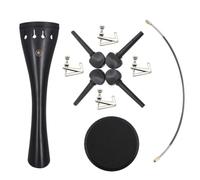 VINTORKY Set Accessori per Violoncello in Ebano Corde di Coda, Piastra di Trazione, 4 Pomelli e 4 Microintonatori Tappetino Antiscivolo in Metallo per Manutenzione Pratica Colore Casuale