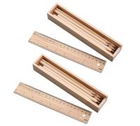 VINTORKY Set da 2 Scatole Portapenne in Legno Cassetto, Astuccio, Custodia Porta Pastelli e Pennarelli, Mini Scatola di Cancelleria per Scuola e Viaggio, Robusta e Capiente