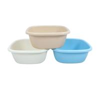 VINTORKY Set da 3 Bacinelle Quadrate in Plastica Pp Spessa, Grandi Lavabi Antispruzzo per Lavare Piatti e Bottiglie, Vasche Multiuso per Cucina e Pediluvio, Colori Assortiti (blu, Kaki,