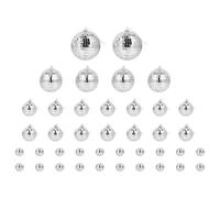 VINTORKY Set da 40 Palline a Specchio da Discoteca, Decorazioni per Feste di Matrimonio e Torte, Piccole Sfere Riflettenti Anello per Appendere, Misure Multiple (10cm, 8cm, 5cm, 3cm)
