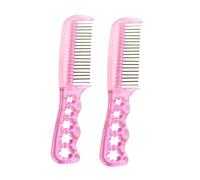 VINTORKY Spazzola Per Parrucche e Chioma Da Bambola Anti-statico 2 Pezzi Rosa in Filo D'acciaio Resistente Per Cura Professionale Parrucche e Giochi Per Bambini