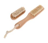 VINTORKY Spazzola per Unghie in Legno con Setole Naturali per Mani e Piedi, Multiuso con Pietra Pomice, per Pulizia Spa e Doccia, Promuove Unghie Sane