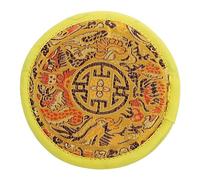 VINTORKY Tappetino Per Ciotole Tibetane Buddiste 12 Cm Naturale Ricamato a Mano Stile Nepalese Colore Giallo, Cuscino Antiscivolo Per Ciotola Sonora, Accessorio Per Meditazione e Pratiche Buddiste