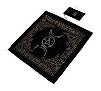 VINTORKY Tovaglia Tarocco in Velluto Nero con Borsa per Carte Tarocchi, Resistente allo Sporco e Portatile per Uso Domestico e Attività Outdoor per Maghi