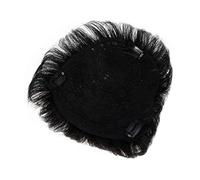 VINTORKY Uomo Invisibile Clip Parrucchino Finto Per Calvo Extension Per Chioma in Veri Umani 16x18 Cm Nero Naturale Facile Indossare Per Effetto Realistico