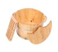 VINTORKY Vasca per Piedi in Legno Spesso Massaggiatore e Coperchio, Barile Pediluvio Riscaldante per Uso Domestico, Bacinella per L'ammollo Piedi per Rilassamento e Circolazione Migliorata