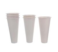 VINTORKY Vasi da Cimitero in Plastica Beige Set 6 Pezzi, Portafiori Commemorativo per Tombe, Resistente alle Intemperie, Adatto per Culto degli Antenati