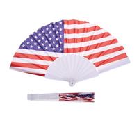 VINTORKY Ventagli Pieghevoli Patriottici 2 Pezzi Bandiera Americana e Plastica, Robusti e Leggeri per Decorazioni Festa 4 Luglio e Celebrazioni Indipendenza
