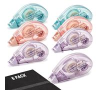 Vinuwu 6Pcs Colla a Nastro, Colla Roller Biadesivo, Dispenser di Nastro Biadesivo Trasparente per Scrapbooking per La Creazione di Album Fotografici e Biglietti Diari - 6mmx6m