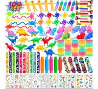 Vinvovojoy 100 Pezzi Gadget Compleanno Bambini, Pinata Assortiti Regalo, Rainbow Magic Spring Fidget Toys Bag, Giochi Sensoriali Anti Ansia Stress, Giocattolo Regalo per Feste Carnevale Halloween