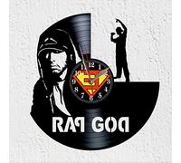 VINY WOODY Orologio Grande Silhouette Rapper Produttore Attore Americano Musica Hip Hop Rap Decorazione da Parete Orologio da Disco in Vinile