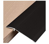 Vinyl Flooring Reducer Flute 4inch Wide Thresholds Ramp,Non-Slip Floor Transition Strip Wood to Tile, for Front Door Doorways(Black,Long 120cm/47.2in)