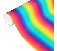 VINYL FROG Rotolo di vinile glitterato arcobaleno luccicante, 30,5 x 152,4 m, multicolore sfumato arcobaleno, per progetti fai da te