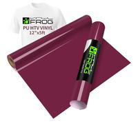 VINYL FROG Rotolo di vinile termoadesivo a trasferimento termico, 30,5 cm x 1,5 m, colore bordeaux, per magliette, stampa a caldo, per progetti fai da te (bordeaux)
