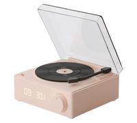 Vinyl Record Player Speakers, Wireless Record Player with Speakers, Smart Turntable with Alarm Clock - Vertical Record Player Speaker for Indoor and Outdoor Use, Perfect for Beach, Biking, and Bedroom