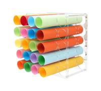 Vinyl Roll Holder - Clear Vinyl Craft Roll Holder | Giftt Wrap Organizer Storage | Storage Rack With 25 Holes | Wrapping Paper Storages | Waterproof Heavy Duty For Paintings, And Collection Of Ribbons