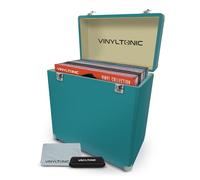 Vinyl Tonic Custodia in vinile LP da 30,5 cm | pelle sintetica | Interno completamente foderato | Angoli in acciaio rinforzato | Kit di pulizia incluso, Turchese, Modern