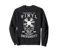 Vinyl University Old School Record Collector Gothic Skull Felpa