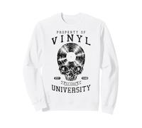 Vinyl University Old School Record Collector Gothic Skull Felpa