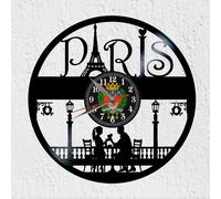 VinyWoody Orologio da parete a disco in vinile Parigi città dell'amore decora...