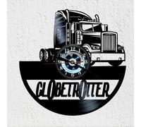 VinyWoody Orologio da parete disco in vinile Camion Globetrotter Truck decora...