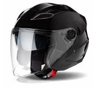 VINZ Calobra Casco Jet Doppia Visiera | Casco Scooter / Moto Donna E Uomo | Certificato ECE 22.06 | nelle taglie dalla XS-XXL - Nero