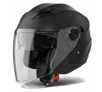 VINZ Calobra Casco Jet Doppia Visiera | Casco Scooter / Moto Donna E Uomo | Certificato ECE 22.06 | nelle taglie dalla XS-XXL - Nero opaco