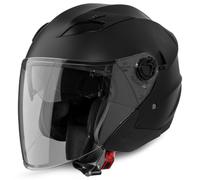 VINZ Calobra Casco Jet Doppia Visiera | Casco Scooter / Moto Donna E Uomo | Certificato ECE 22.06 | nelle taglie dalla XS-XXL - Nero opaco