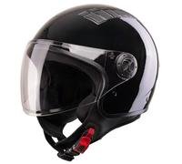 VINZ Como Casco Jet con Visiera ECE 22.06 Certificato | Per scooter, moto e Vespa | Uomo E Donna | nelle taglie dalla XS-XL| Disponibile in quattro colori - Nero