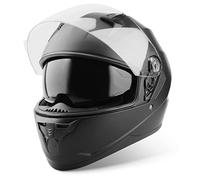 VINZ Kennet Casco Integrale con Visiera Parasole | Casco Moto / Scooter Donna E Uomo | nelle taglie dalla XS-XXL | Certificato ECE 22.06 | Disponibile in diversi colori - Nero opaco