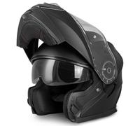 VINZ Santos Casco Modulare Moto & Scooter | Con Doppia Visiera | Certificato ECE 22.06 & PINLOCK preparato | Integrale Donna E Uomo | nelle taglie dalla XS-XXL - Nero opaco