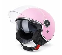 VINZ Tobia Casco Jet Doppia Visiera VIntage | Casco Scooter / Moto Donna E Uomo | Certificato ECE 22.06 | nelle taglie dalla XS-XXL - Rosa