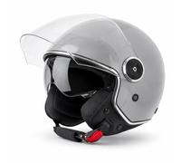 VINZ Tobia Casco Jet Doppia Visiera VIntage | Casco Scooter / Moto Donna E Uomo | Certificato ECE 22.06 | nelle taglie dalla XS-XXL - Grigio