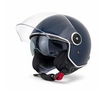 VINZ Tobia Casco Jet Doppia Visiera VIntage | Casco Scooter / Moto Donna E Uomo | Certificato ECE 22.06 | nelle taglie dalla XS-XXL - Blu