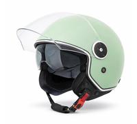 VINZ Tobia Casco Jet Doppia Visiera VIntage | Casco Scooter / Moto Donna E Uomo | Certificato ECE 22.06 | nelle taglie dalla XS-XXL - Verde Menta
